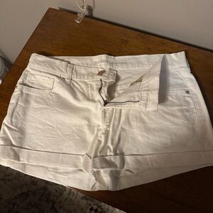 Old Navy White Jean Shorts Cuffed Hem